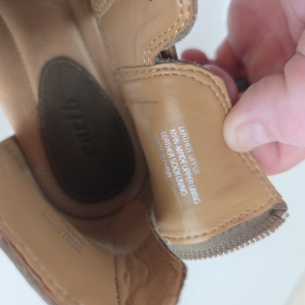 Earth Keri Sandals Shoes Womens Taupe Perforated Block Heel Leather Zip Up 8.5 D - Picture 15 of 15